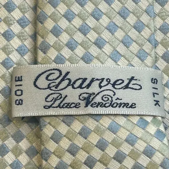 Charvet Place Vendome men's blue and cream silk made in France tie